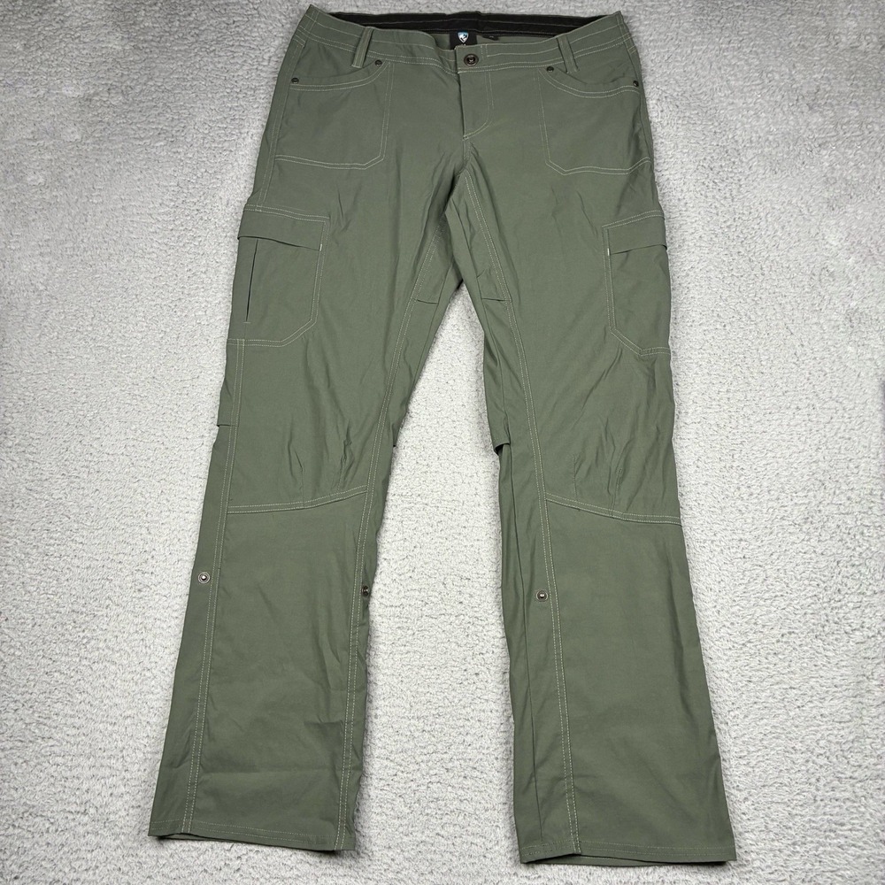 Kuhl Splash Cargo Hiking Pants Womens 14 Regular Green Outdoor Straight Leg